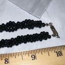 Onyx Vintage Black  Coral & Jade Bead Necklace Photo 8