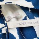 Paper Crane  Floral Hi-Neck Blue Cream Floral Sleeveless Top size M Career Blouse Photo 7