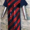 Tommy Hilfiger NWT Flag Blue/Red  Sequin Short Sleeve Dress Photo 1