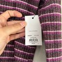 Nine West 🦋 NWT  Purple Striped Glitter Long Sleeve Blouse Sweater Large Sparkly Photo 2