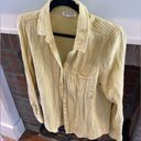 Beach Lunch Lounge Women's Blue Alessia Long Sleeve Cotton Shirt Medium Golden Photo 4