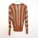 BCBGMAXAZRIA  Pink Gold Tan Striped Metallic Layered Y2K Faux Wrap Surplice Top S Photo 7