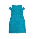 Tahari  Arthur S Levine Turquoise Shift Lined Lace Dress Size 6 Photo 1