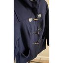 Woman Within  Wool Hooded Toggle Long Coat Size 16W Navy Blue Photo 3