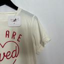 Isabel Maternity NWT  Short Sleeve "You are Loved" Graphic Tee Cream & Red large Photo 4