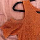 F&F  Knit Orange Cold Shoulder Top Photo 1