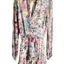 Rococo  Sand Floral Print Long Sleeve Wrap Mini Dress Size Medium Photo 4