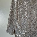 love on a hanger NWT XS Silver Sequin Mini Skirt with Side Slits Sexy Zipper Close Evening Night Photo 1