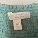 LC Lauren Conrad  Green Smocked Ruffle Sleeve Midi Dress Size M Medium Teal Party Photo 6