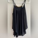 Lily White Flowy Black Camisole/Tank Top with Gold Metal Neckpiece, Size XS Photo 5