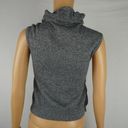 MINKPINK  Cowl Turtleneck High Neck Sleeveless Wrap Top Marled Knit Black White S Photo 6