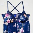 Apt. 9  Blue Floral Print Pushup Criss Cross Strap Lingerie Slip Top size XXL Photo 1