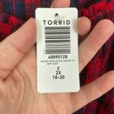 Torrid  Red Plaid Brushed Rayon Acrylic Smocked Babydoll Top Sz.2 NWT Photo 8