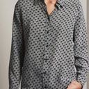 AG Adriano Goldschmied AG Sandra Silk Shirt Starline‎ True Black/ Ivory Size XS Photo 0