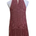 Cloud Ten  Mauve Lace  Overlay High Neck Swing Trapeze Halter Dress Size S Photo 2