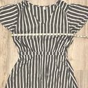 Old Navy  Waist-Defined Short Flutter-Sleeve V Neck Striped Midi Dress Size M Photo 3