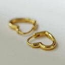 Love Heart Stud Earrings for Women Simple Style Gold Photo 2