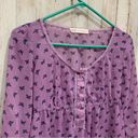 Kirra  Purple Butterfly Novelty Print Sheer Baby Doll Top Photo 1