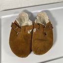 Birkenstock  Boston Shearling Beige Suede Leather Narrow Sz 39 US L8 M6 Photo 6