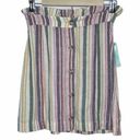 Abound  LINEN SKIRT VERTICAL STRIPE IVORY DOVE LAPLAYA BUTTON DETAIL WMNS SIZE XS Photo 0