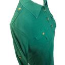 Tommy Hilfiger  forest green 3/4 button crown collared with gold accent buttons s Photo 3