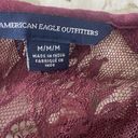 American Eagle  Outfitters Floral Mesh Flare Peplum Burgundy Top Women. M… Photo 8