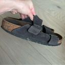 Birkenstock  Arizona Suede with Soft Footbed in Dark Gray Photo 2