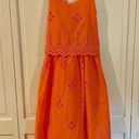 ASOS eyelet coral orange lace up back midi dress 4 Photo 0