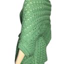 Blarney Woolen Mills One Size Green Chunky Merino Wool Wrap Sweater Poncho Photo 4