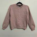 Tahari  Ribbed Cable Knit Crewneck Sweater Light Pink M Photo 1