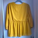 Bohme  | Antionette Alma Polka Dot Peplum Blouse in Mustard Size Medium Photo 5