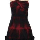 BCBG MAXAZRIA One Shoulder Black/Red Mini Dress         size 6 Photo 0