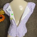 Unique Vintage MAGNOLIA PLACE Lilac/White Striped Top NWT | 2XL | Photo 6