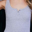 Brandy Melville Comfy Grey Henley Tank Top Photo 0