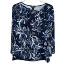 St. John  Women’s‎ Blue Floral Cowl Neck Blouse Size M Photo 0