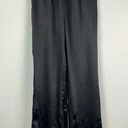 Oak + Fort  Black Satin Flowy Wide Leg Pull On Elastic Waist Pants Photo 0