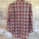 Treasure & Bond Long Sleeve Red White Plaid Check Lightweight Tunic Top S Photo 2