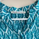 Violet+Claire Women’s Printed V-Neck Tank Top/Shell, Teal and White, Size M Photo 1