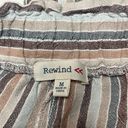 Rewind Linen blend striped pants front tie stretchy bunched waist size medium Photo 9