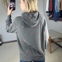 PINK: Embroidered Rose Gray Terrycloth Hoodie Size XS Photo 1