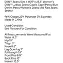  Jeans Size 4 W29"xL15.5" Women's DKNY Ludlow Jeans Capris Capri Pants Blue Photo 1