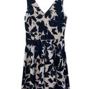 Soprano  Navy Blue White Floral Fit and Flare Dress Size Small Photo 1