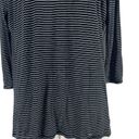 BCBGMAXAZRIA  3/4 Sleeve Striped Lace Back Tunic Top Blue Size L Photo 2