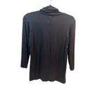 L'Agence  Women's Black Mock Turtleneck Long Sleeve Top Size M Photo 2