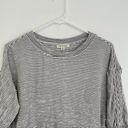 Max Studio  Rib Knit 3/4 Sleeve Top White Black Textured Striped Cinched Bow Tee Photo 1