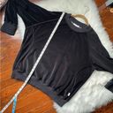 Good American  Black Velvet Sweatshirt Top Photo 5