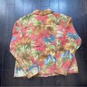 Coldwater Creek Vintage  Floral Canvas Denim Jacket Women's Made In USA Sz. Large Photo 3