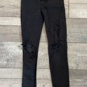 American Eagle Size 0 Black Distressed Super High-Rise Jeggings Photo 3