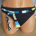 Jag jeans NEW NWT  Solid Black Pink White Belted Floral Y2K Bikini BOTTOM Small Photo 1