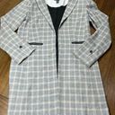 Kenneth Cole Glen Plaid Gray Long Open-Front Blazer Size M Photo 0